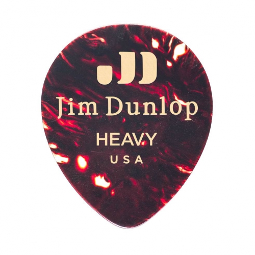 Dunlop Genuine Celluloid Teardrop Picks, Player′s Pack, shell, heavy