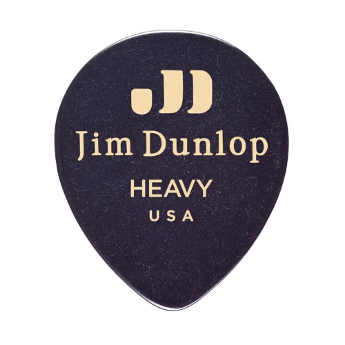 Dunlop Genuine Celluloid Teardrop Picks, Player′s Pack, black, heavy