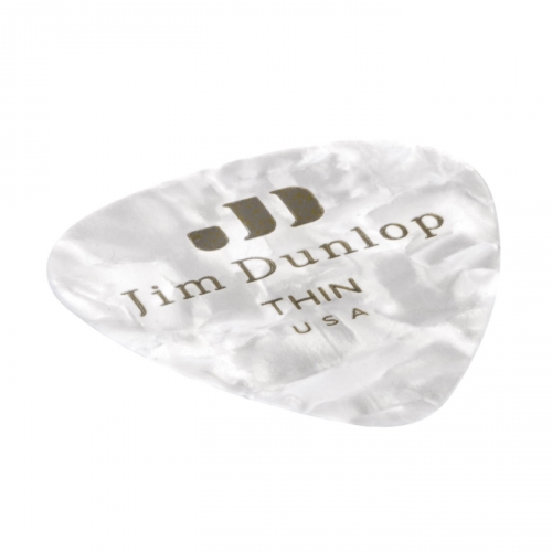 Dunlop Genuine Celluloid Classic Picks, Refill Pack, perloid white, thin