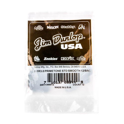 Dunlop Primetone Standard Picks, smooth, Refill Pack, 3.00 mm