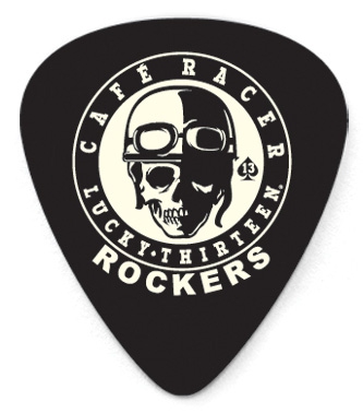 Dunlop Lucky 13 Series III Picks, Refill Pack, motive #13 Cafe Racer, black, 0.60 mm