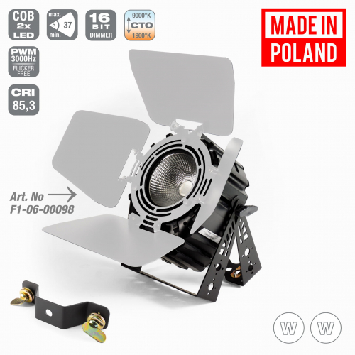 Flash Pro LED PAR 64 250W 2w1 COB White 2200-5200K Short + Barndoor MK2