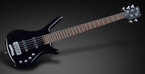 RockBass Corvette Basic 5-str. Solid Black High Polish, Fretted - Long Scale bass guitar