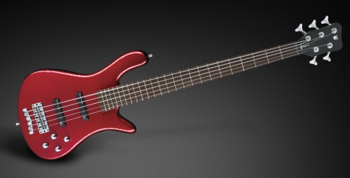 RockBass Streamer LX 5-str. Red Metallic High Polish, Active, Fretted bass guitar