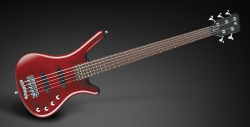RockBass Corvette Basic 5-str. Burgundy Red Transparent Satin, Active, Fretted bass guitar