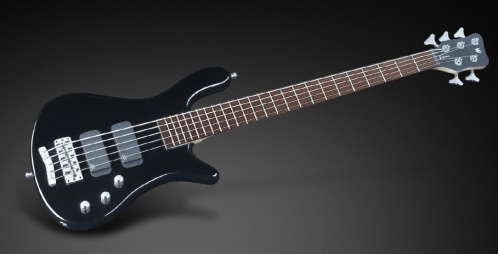 RockBass Streamer Standard 5-str. Solid Black High Polish, Fretted bass guitar