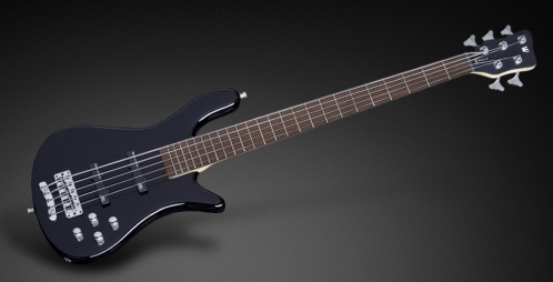 RockBass Streamer LX 5-str. Black Solid High Polish, Active, Fretted bass guitar