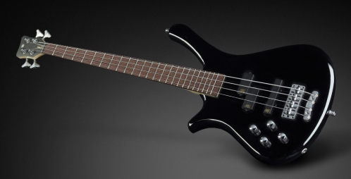 RockBass Fortress 4-String, Black Solid High Polish, Active, Fretted, Lefthand bass guitar