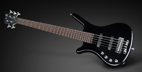 RockBass Corvette Basic 5-str. Black Solid High Polish, Active, Fretted, Lefthand, Medium Scale bass guitar