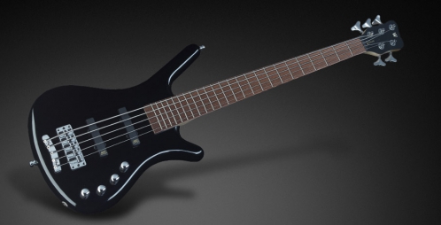 RockBass Corvette Basic 5-str. Solid Black High Polish, Fretted - Medium Scale bass guitar