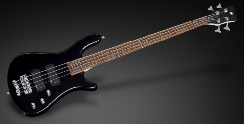 RockBass Streamer Standard 4-String, Black Solid High Polish, Passive, Fretted bass guitar