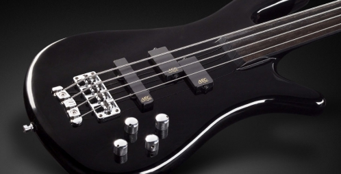 RockBass Streamer NT I 4-String, Solid Black High Polish, Fretless bass guitar