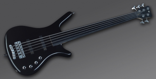 RockBass Corvette Basic 5-str. Solid Black High Polish, Fretless - Medium Scale bass guitar