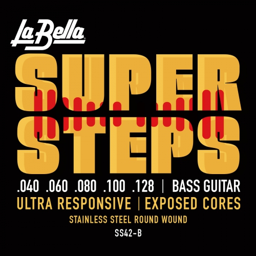 LaBella SS42-B Super Steps – Custom Light 5-String Bass Guitar String Set (40-128)
