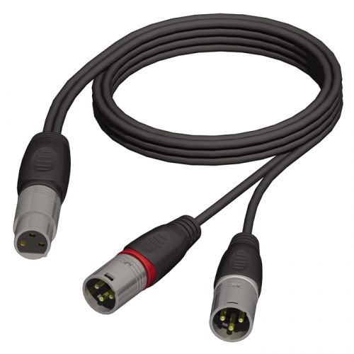 Adam Hall Cables REF 735 150 Audio Cable XLR female to 2 x XLR male 1.5 m