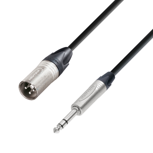 Adam Hall Cables K5 BMV 0300 Microphone Cable Neutrik XLR male to 6.3 mm Jack stereo 3 m