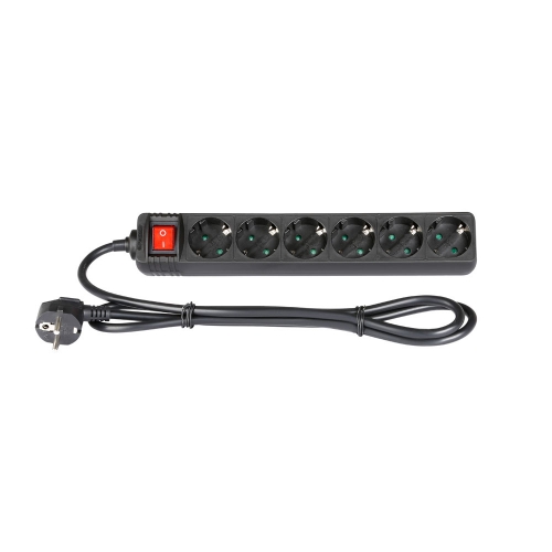 Adam Hall Accessories 8747 S 6 6-Outlet Power Strip With On/Off Switch