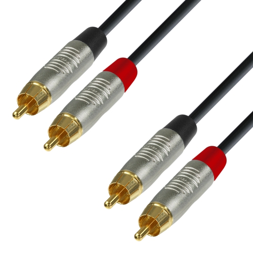 Adam Hall Cables K4 TCC 0300 Audio Cable REAN 2 x RCA male to 2 x RCA male 3 m