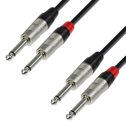 Adam Hall Cables K4 TPP 0600 Audio Cable REAN 2 x 6.3 mm Jack Mono to 2 x 6.3 mm Jack Mono 6 m