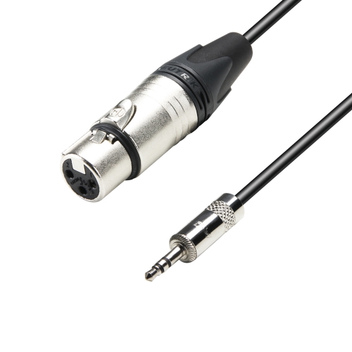 Adam Hall Cables K5 MYF 0150 Microphone Cable Neutrik XLR female to 3.5 mm Jack stereo 1.5 m