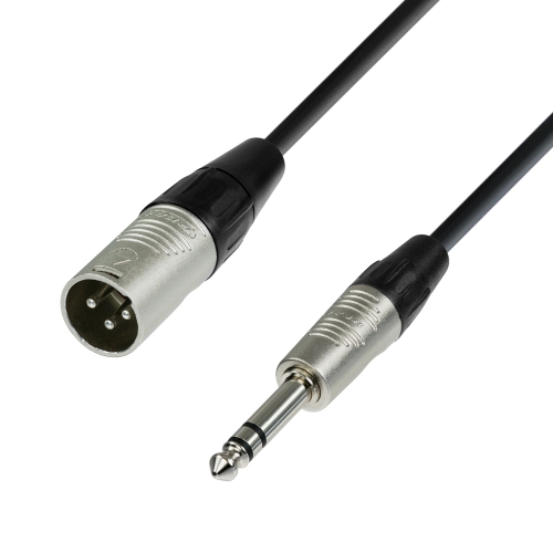 Adam Hall Cables K4 BMV 0060 Microphone Cable REAN XLR Male to 6.3 mm Jack Stereo 0.6 m