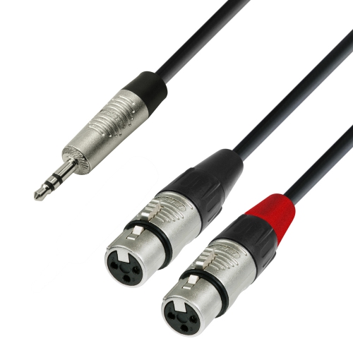 Adam Hall Cables K4 YWFF 0300 Audio Cable REAN 3.5 mm Jack stereo to 2 x XLR female 3 m