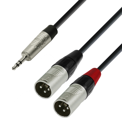 Adam Hall Cables K4 YWMM 0300 Audio Cable REAN 3.5 mm Jack stereo to 2 x XLR male 3 m