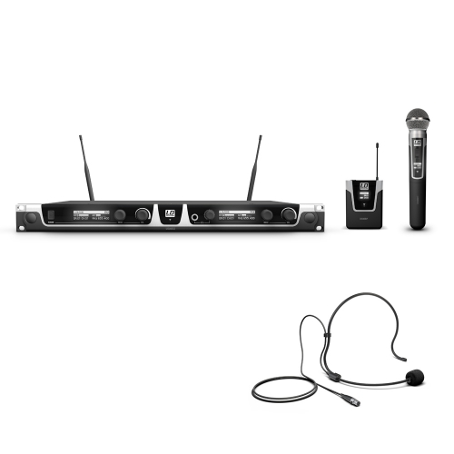 LD Systems U506 HBH2 Wireless Microphone System with Bodypack, Headset and Dynamic Handheld Microphone 