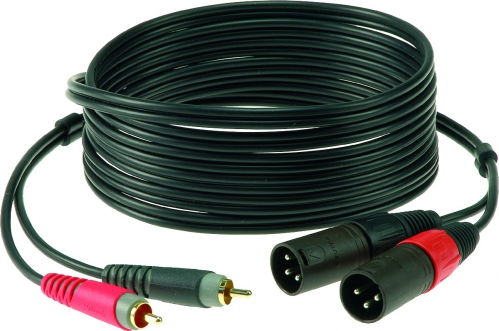 Klotz AT-CM0200 pro twin cable with straight RCA and XLR male plugs