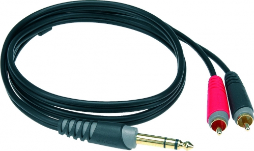 Klotz AY3 0300 lightweight pro y-cable jack 6,35 mm - 2 x RCA plug 
