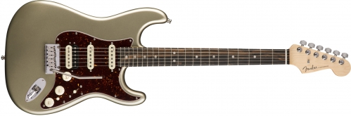 Fender American Elite Stratocaster HSS ShawBucker, Ebony Fingerboard, Champagne electric guitar
