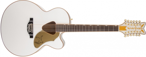 Gretsch G5022CWFE-12 Rancher Falcon Jumbo 12-String Cutaway Electric, Fishman Pickup System, White acoustic guitar