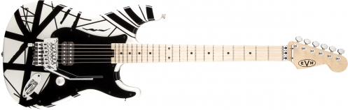 EVH Striped Series White with Black Stripes electric guitar