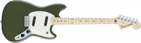 Fender Mustang, Maple Fingerboard, Olive electric guitar