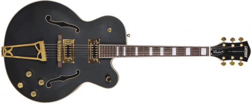 Gretsch G5191BK Tim Armstrong Signature Electromatic Hollow Body, Gold Hardware, Flat Black electric guitar