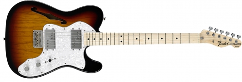 Fender Classic Series ′72 Telecaster Thinline, Maple Fingerboard, 3-Color Sunburst electric guitar