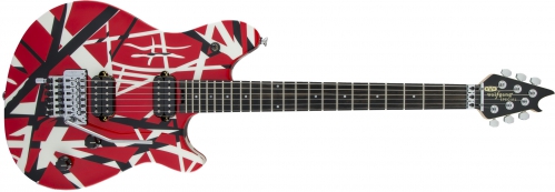 EVH Wolfgang Special, Ebony Fingerboard, Red with Black and White Stripes electric guitar