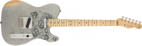 Fender Brad Paisley Road Worn Telecaster, Maple Fingerboard, Silver Sparkle electric guitar