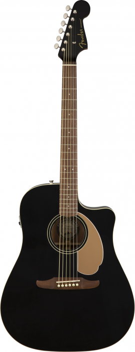 Fender Redondo Player Walnut Fingerboard, Jetty Black electric acoustic guitar