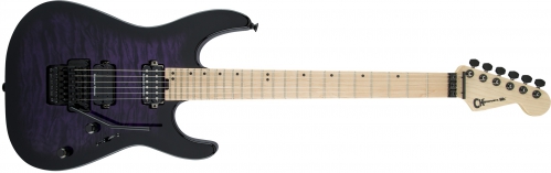 Charvel Pro-Mod DK24 HH FR M QM, Maple Fingerboard, Transparent Purple Burst electric guitar