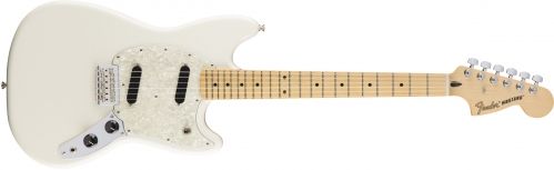 Fender Mustang, Maple Fingerboard, Olympic White electric guitar