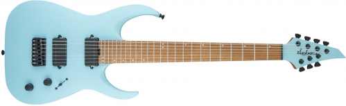 Jackson USA Signature Misha Mansoor Juggernaut HT7, Caramelized Flame Maple Fingerboard, Satin Daphne Blue electric guitar