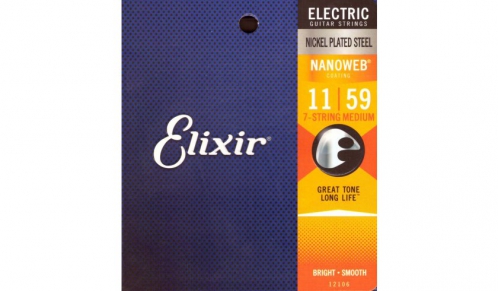 Elixir 12106 Nanoweb Medium 7-string electric guitar strings 11-59