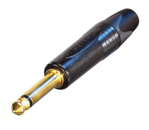 Neutrik NP2X-B-D 2 pole 1/4″ professional phone plug, gold contacts, black shell