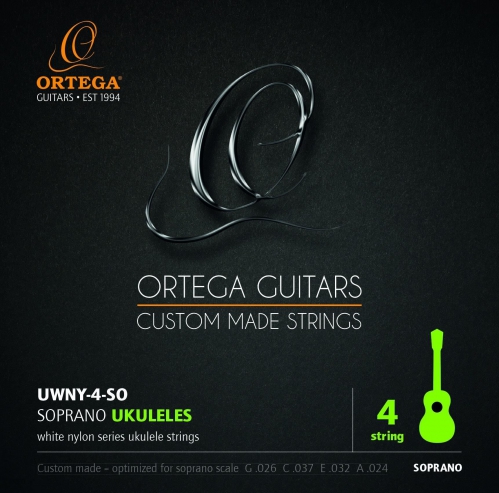 Ortega UWNY 4 SO soprano ukulele strings, white nylon 