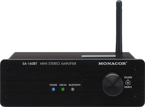 Monacor SA-160BT Mini stereo amplifier, 2 x 30 W, with Bluetooth interface