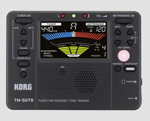 Korg TM-50 TR BK metronome/tuner with trainer function, black