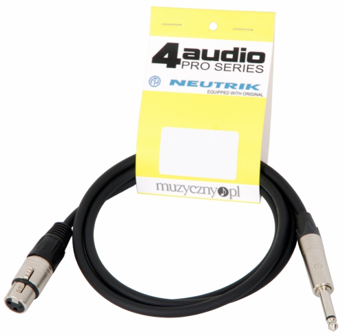 4Audio MIC2022 PRO 1,5m microphone cable asymmetric XLR-F TS with band,Neutrik