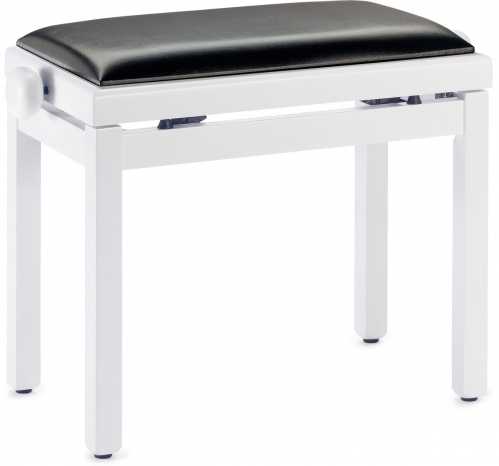 Stagg PB39 matt white piano bench with black vinyl top