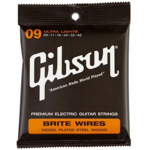 Gibson Brite Wire Electric Guitar Strings 9-42